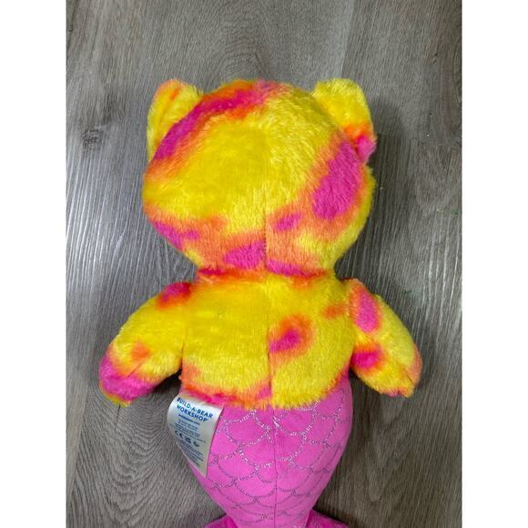 Build-A-Bear Mer-Cat Plush‎ 16" Pink Tie-Dye Shimmering Tail Mermaid Cat - Picture 12 of 12